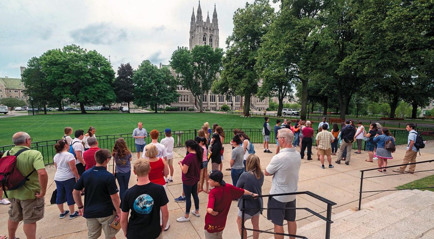 Students on a campus visit